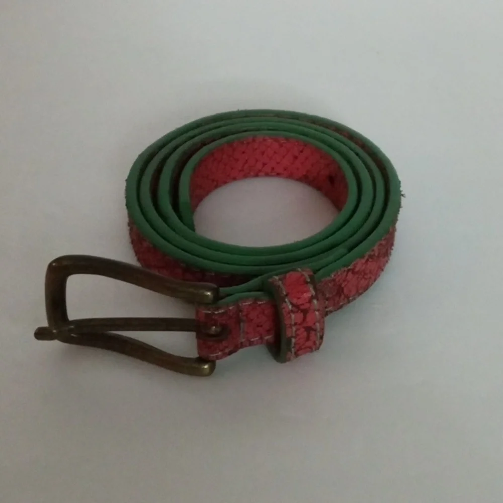 Liebeskind Berlin Women's Cow Leather Coral & Green Preowned